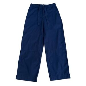 BANANA REPUBLIC Navy Blue Poplin Straight Leg Pants Modern Basic Casual Chic 8